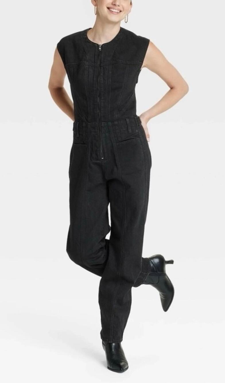 New with Tags Universal Thread Black Denim Jumpsuit